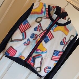 Jones New York Multicolor Fleece Vest With Ice Skates And Turtleneck Shirt